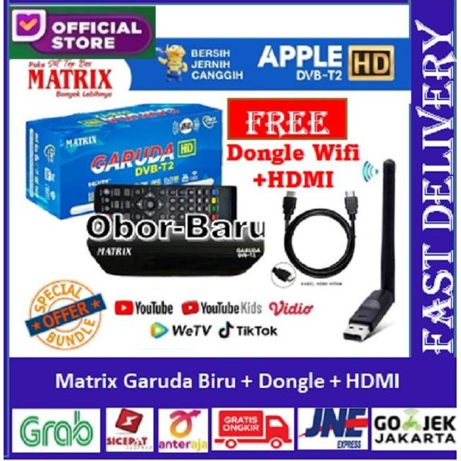 SET TOP BOX MATRIX APPLE DVBT2 STB ANTENA TV DIGITAL WIFI BURGER