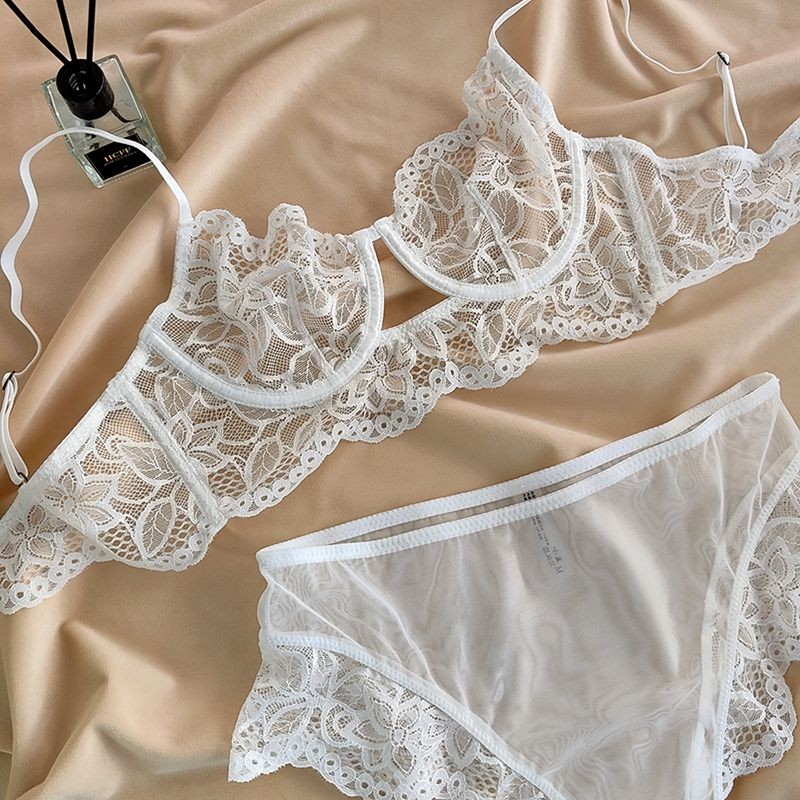 Set Bra Minimizer Dada Besar Renda untuk Wanita, Push-Up, Anti-Sagging, Bra Nyaman