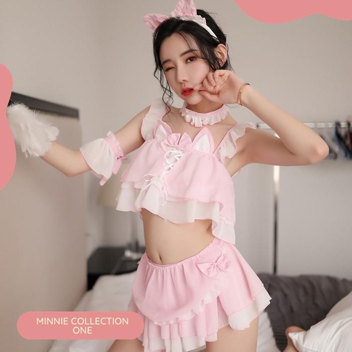 SET KOSTUM CAT COSPLAY LUCU - BAJU TIDUR SEXY SEKSI KUCING NEKO 1283 BERKUALITAS TINGGI
