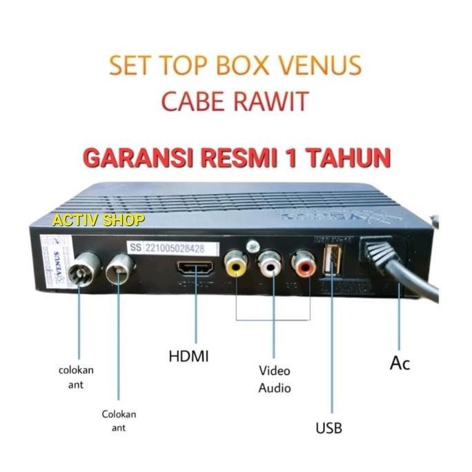 RECEIVER VENUS SET TOP BOX DVB T2 CABAI RAWIT TV DIGITAL FULL HDMI