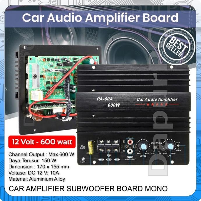 Car Audio Subwoofer Mono 600W PA-60A Amplifier Board Player Bass