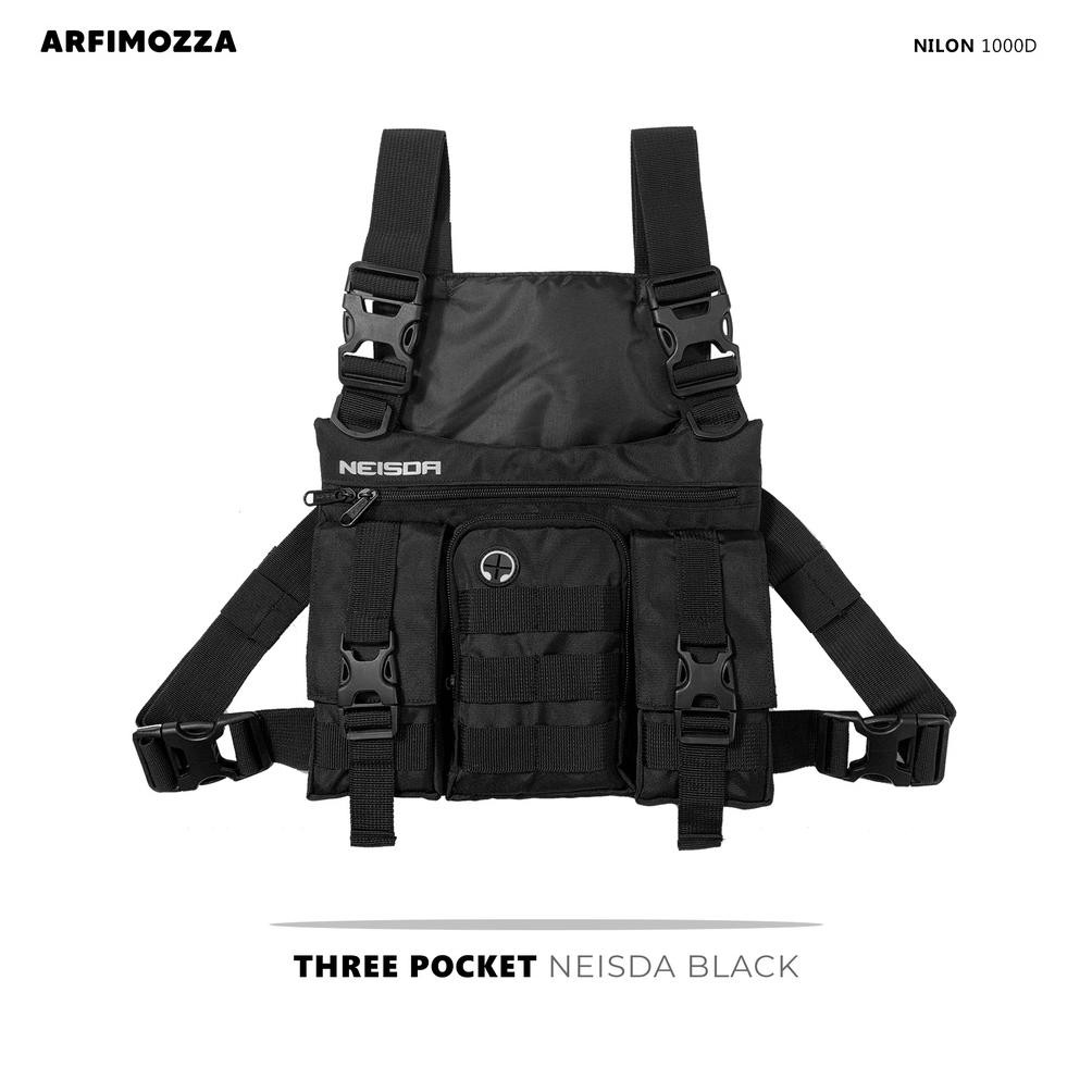 Bisa Cod Tas Dada Pria Tactical Black Neisda Original / Tas Dada Tactical / Chest Rig Bag / Cahstbag