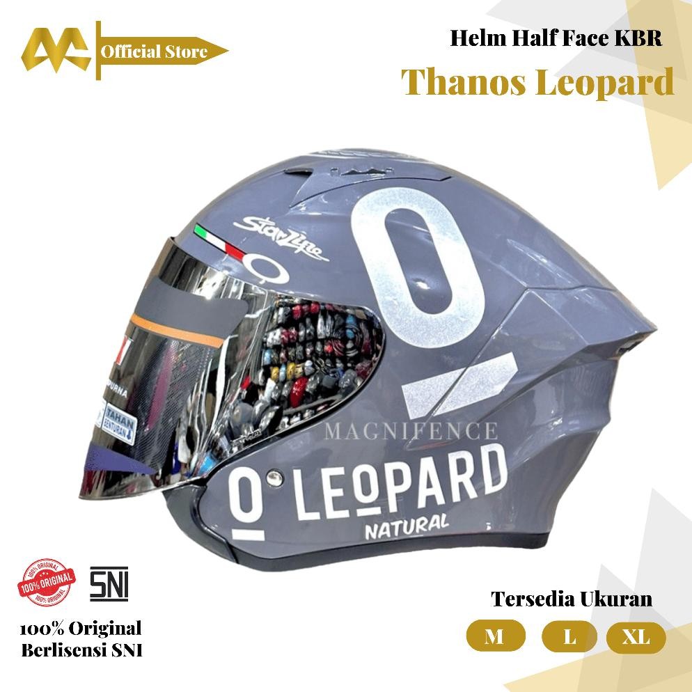 Helm Half Face KBR Thanos Thermatron Original helm Half Face  Leopard Spoiler Helm Half Face KBR Red