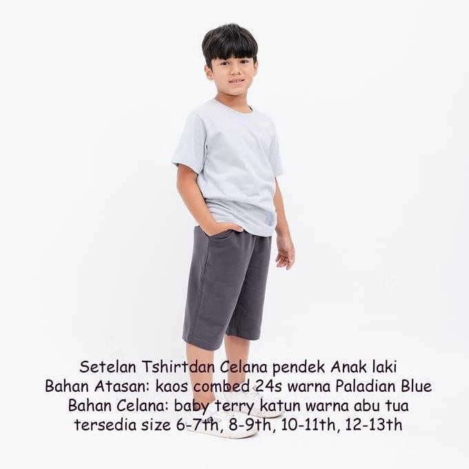 Tersedia Setelan Kaos Celana Pendek Anak Laki Remaja Cowok Tanggung 6 8 10 12