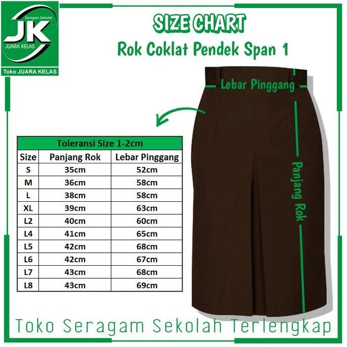 Tersedia Rok Pendek Coklat Seragam Sekolah Span 1 - Rok Pendek Pramuka SMP SMA