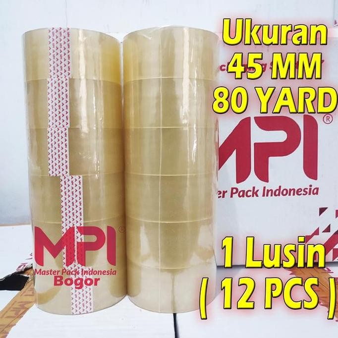 

Ready Stock 1 Lusin [ Isi 12 ] Lakban Bening Uk 45 Mm X 80 Yard / Lakban Untuk Packing - Master Pack Indonesia