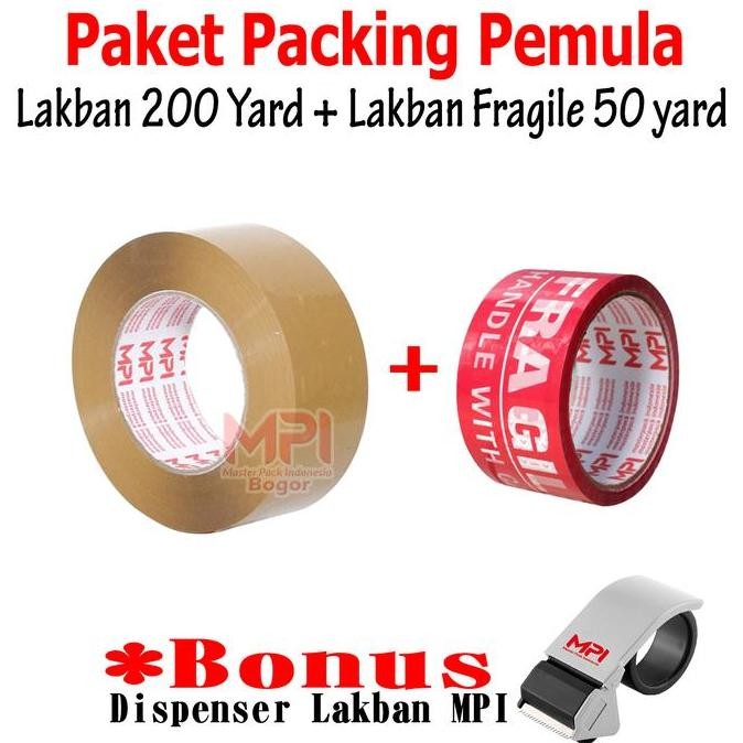 

Termurah Paket Packing Pemula - Lakban Coklat 200 Yard + Lakban Fragile Merah 50 Yard + Dispenser Mpi Plastik