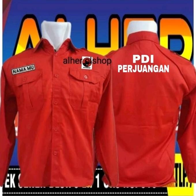 Tersedia kemeja partai PDi baju partai PDi seragam partai pdi kemeja PDI baju p