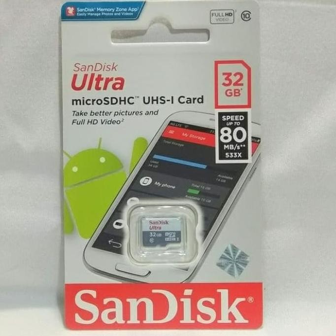 Memory Card Sandisk Micro Sd Memory Hp 32Gb 32Gb New Stok