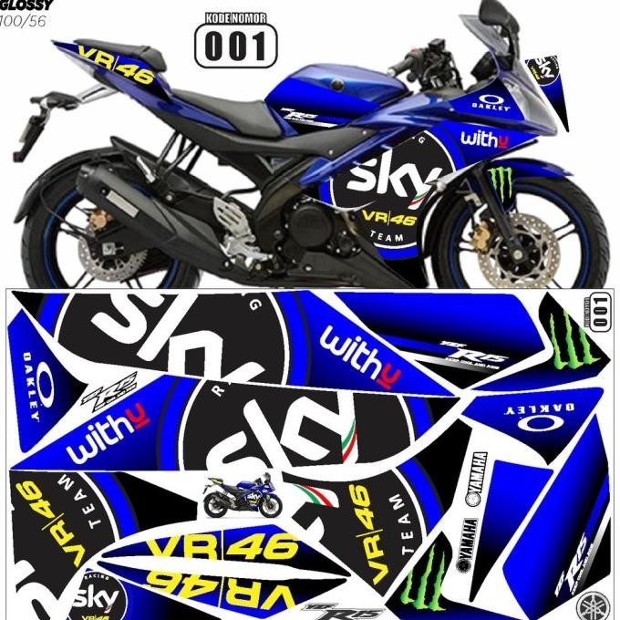 Promo Setiker / Stiker Striping Decal Motor Yamaha R15 V2 Variasi SKY COD