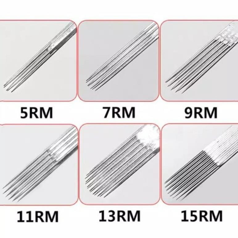 Jarum Shading RM Selembar Isi 5 Batang(5Rm, 7Rm, 9Rm, 11Rm, 13Rm, 15Rm) Untuk Arsir Tato - Jarum Tat
