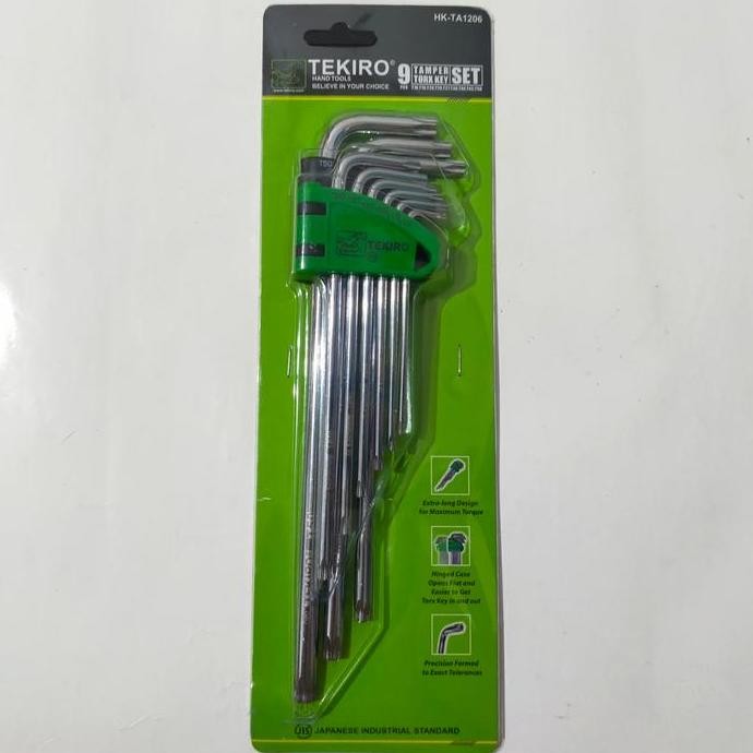 Kunci L TEKIRO Kembang Set Panjang 9 pcs (Tanpa lobang) HK-TO205 murah