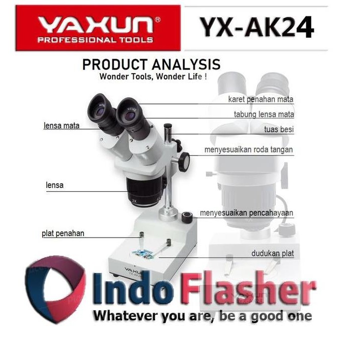 Yaxun AK24 Microscope Trinocular Microscope Digital Microscope HP murah