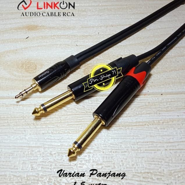 KABEL AUDIO HP KE MIXER KE EQUALIZER KE CROSSOVER KE POWER JACK 3,5MM TO DUAL AKAI MONO ACCESSORIES 