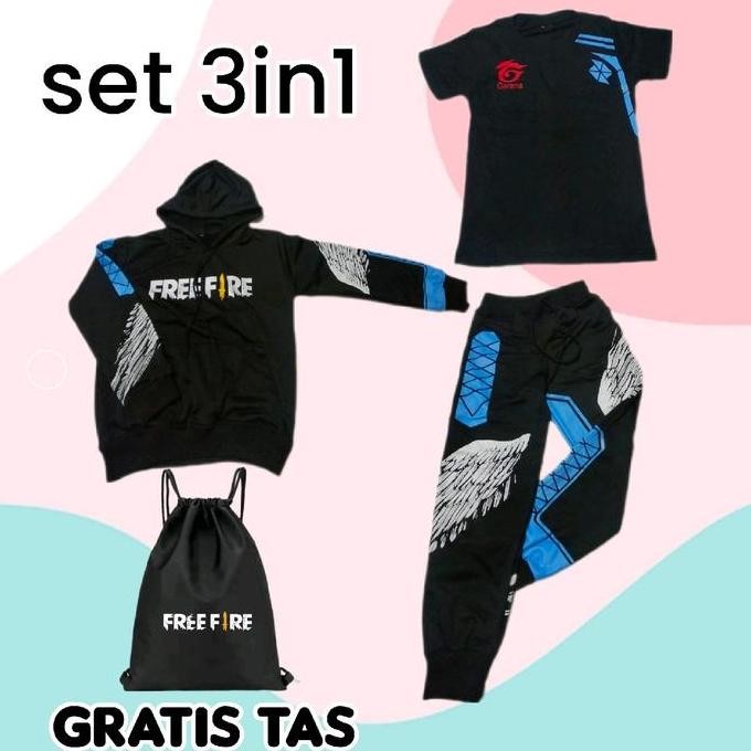Tersedia Setelan Paket Hemat Anak Gaming Heroic Platinum Master dengan Sweater, Celana, dan Baju FF 