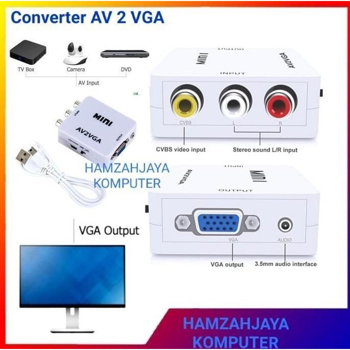 ready AV2VGA KONVERTER AV RCA TO VGA CONVERTER PS2 KE MONITOR