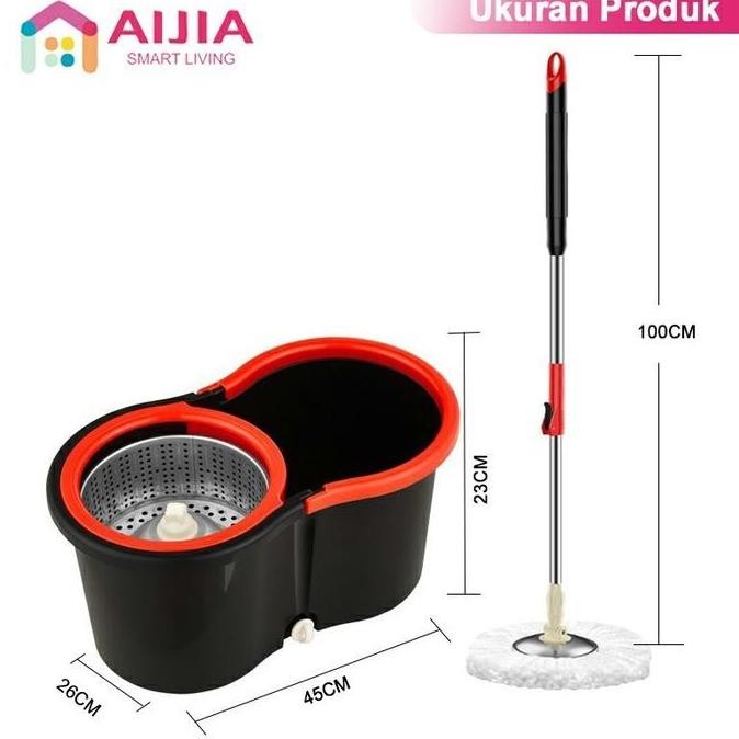 Pel Lantai Mop Super Smart Bisa Putar Aijia Murah + Refill Pel Promo