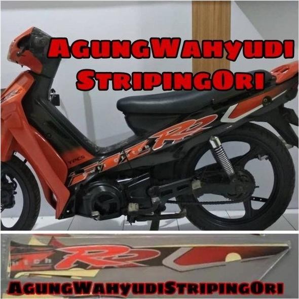 Promo STIKER STRIPING LIS BODY FIZ R FULL CLUTCH 2001 2002 HITAM ORANGE COD