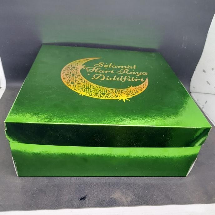 (Expert) Dus lebaran Kotak Kue hijau 22 x 22