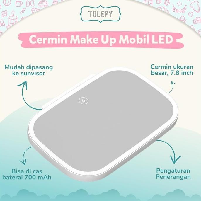 Car LED Make Up Mirror Sunvisor 7.8 inch / Cermin Make Up Mobil LED