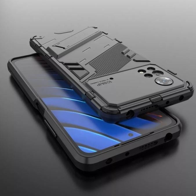 (Expert) Case Xiaomi Poco M4 Pro 4G 5G Hardcase Armor Kick Stand Bibercas