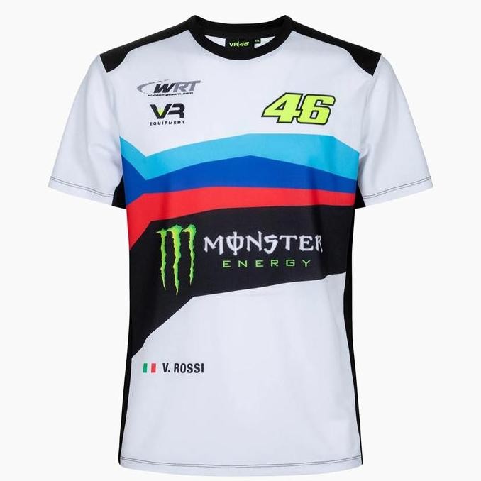 VR 46 Valentino 46 Rossi WRT 2024 "ROAD TO LE MANS" T-SHIRT. Kaos Pria