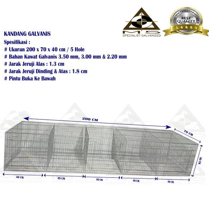 Kandang Kelinci Galvanis - Breeding 200.70.40/5Hole Co