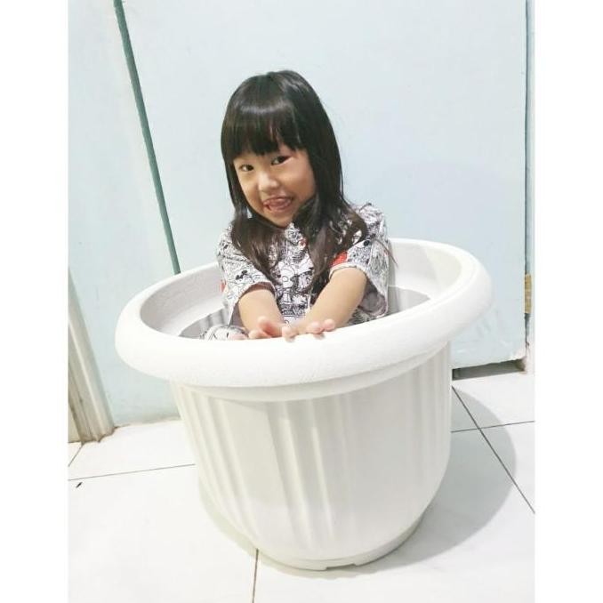 fresh POT TANAMAN jumbo 50 POT BUNGA besar 50cm PUTIH TEBAL POT BUAH 50 CM Hitam murah
