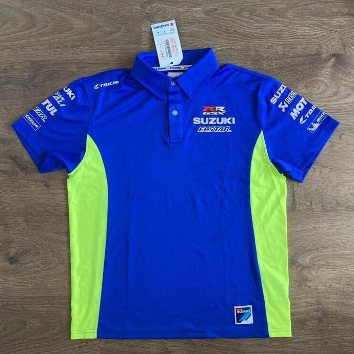 Suzuki Taichi Ecstar MotoGP Official Team Polo Shirt. Kaos Polo Pria