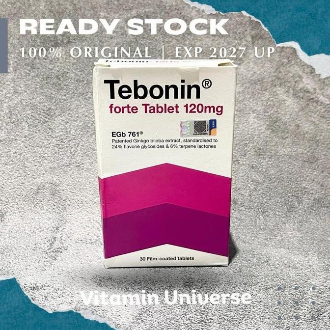 TERBARU - Tebonin Forte 120mg 30 Tablet Ginkgo Biloba Vitamin Herbal