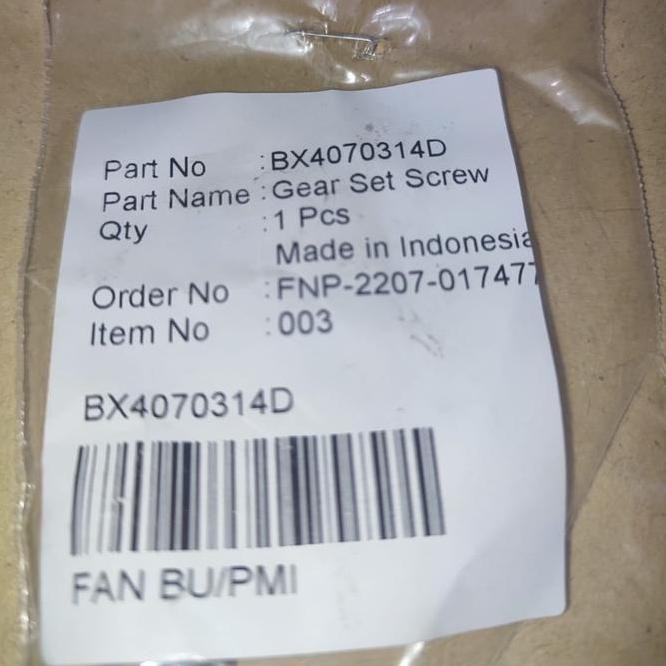 Baut Gear Box Kipas Angin Panasonic