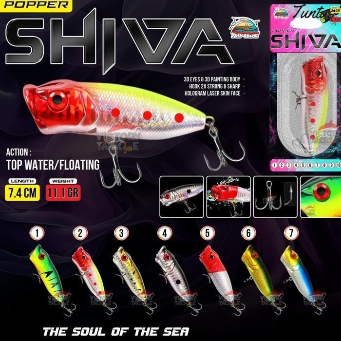 Promo Umpan Pancing Ultralight Casting Mini Popper Riptide Shiva 11 Gram Casting Kakap,Hampala,Toman