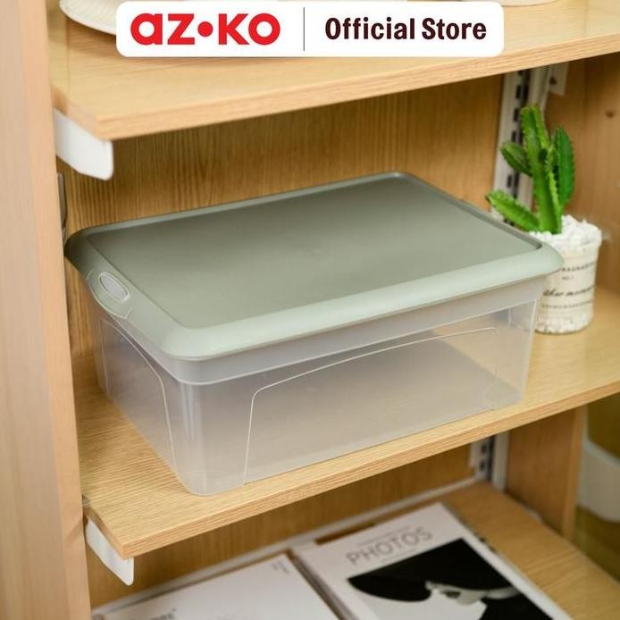 

Terlaris Azko Stora 38X26.5X14.5 Cm Kotak Penyimpanan Kotak Serbaguna Plastik Wadah Simpan Storage Box Boks Organizer - Hijau