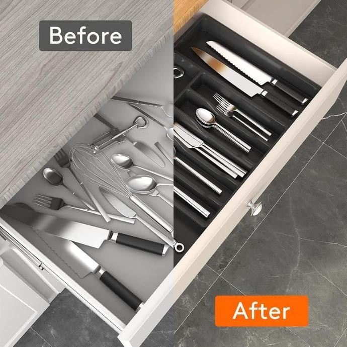 

Terlaris Tutu Kotak Penyimpanan Alat Makan/ Sekat Laci Expandable Utensil Tray Organizer/Kotak Laci Dapur Sendok/Rak Sendok Laci Kitchen Set/Laci Organizer Dapur Perak Untuk Penata Peralatan Makan Plastik Dapat Disesuaikan
