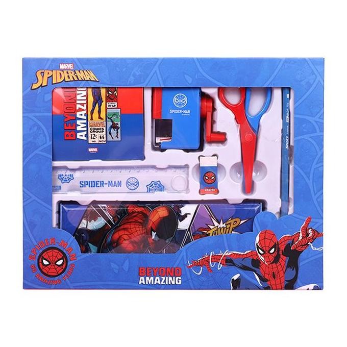 

NEW Paket Alat tulis Set Stationery Gift Box Marvel Spiderman 7 in 1 Gunting Pensil Penggaris Rautan Putar