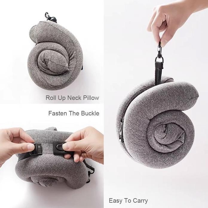 

Terlaris Bantal Leher U-Shape Foldable Travel Neck Pillow Luxury Memory Foam