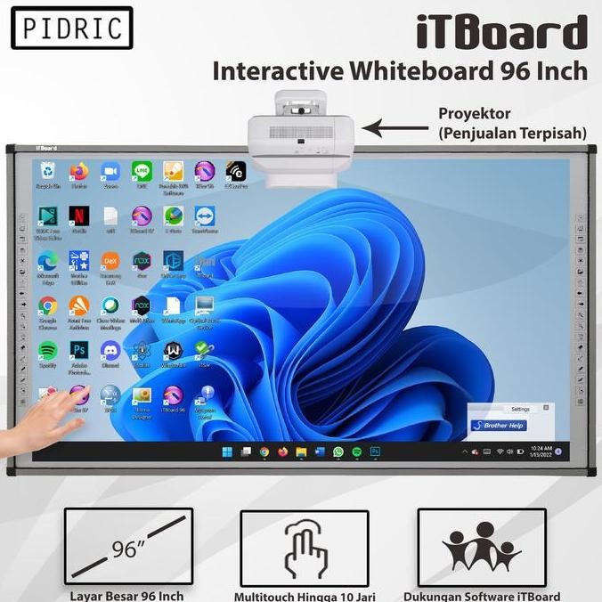 

TERBARU - iTBoard Interactive Whiteboard 96 Inch Papan Tulis Interaktif