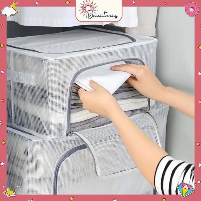 

Terlaris Storage Box Tempat Penyimpanan Baju Bad Cover Box Organizer Resleting Serbaguna