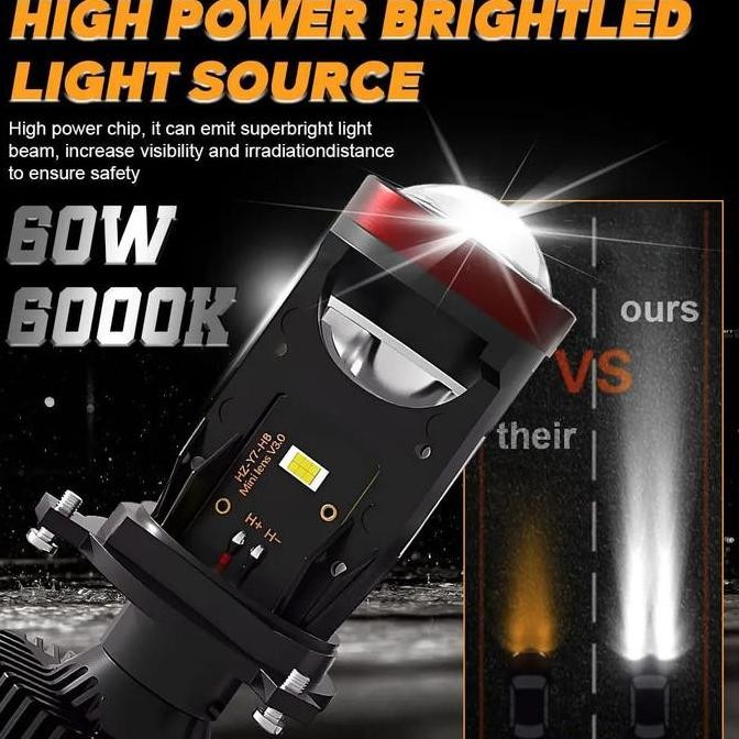 Lampu Led Mobil Dan Motor H4 Mini PJECTOR PROJIE Y7D SUPER BRHT 50 Watt Biled / Mini Projie Y7D H4 5