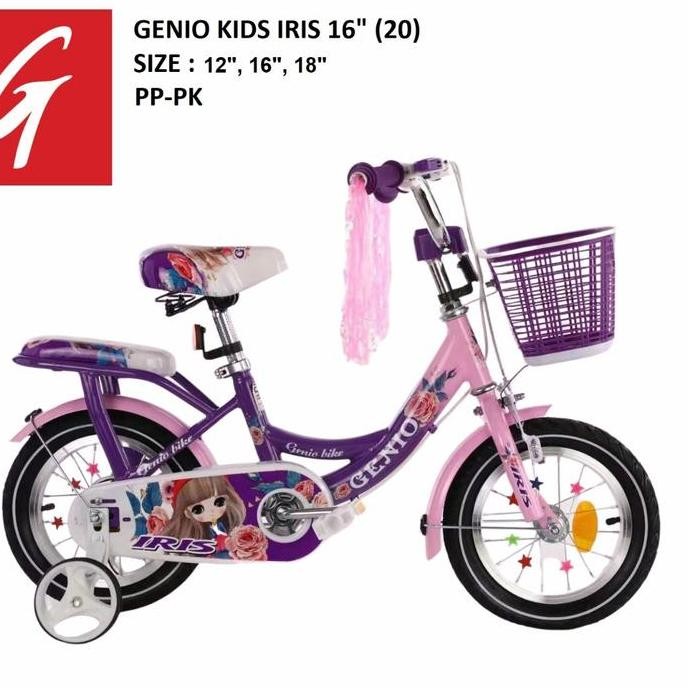 Tersedia sepeda anak cewek murah mini genio iris 12 16 18 inch by united