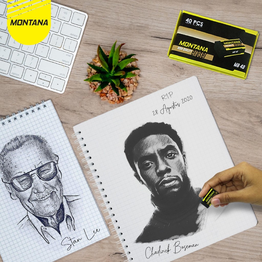 

MONTANA PENGHAPUS PENSIL HIGH QUALITY 40 PCS ERASER DUST FREE MB-40/BOX HITAM