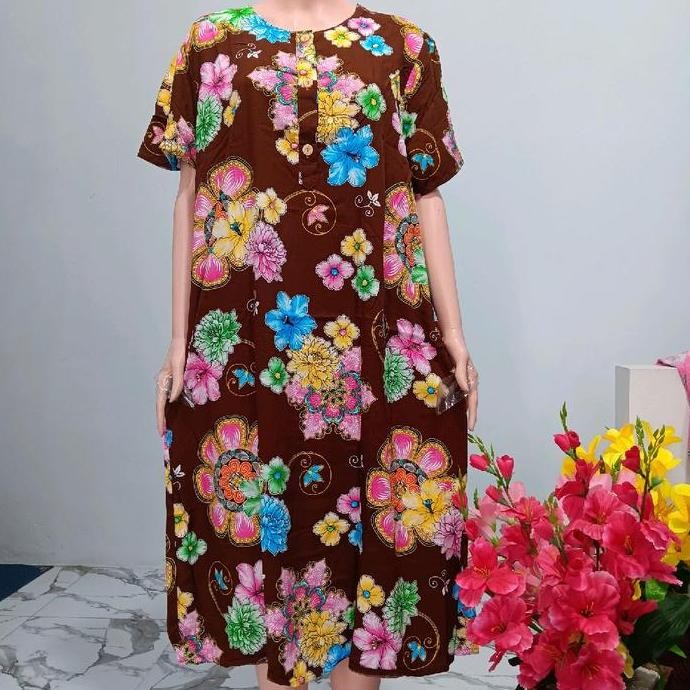 Daster Kencana Ungu Label Biru Ld 120Cm  Asli Original  Lengan Pendek Original