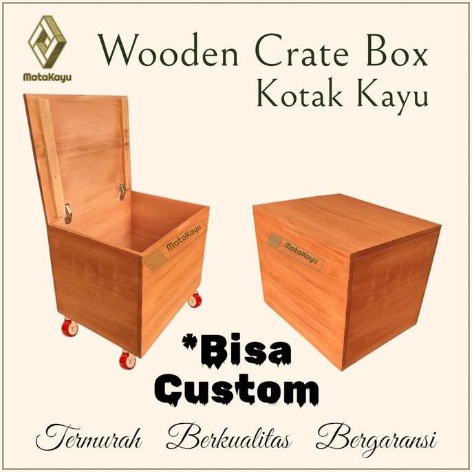 

Terlaris Wooden Box 40X40 Cm Wooden Crate Tutup Kotak Peti Kayu Storage Box