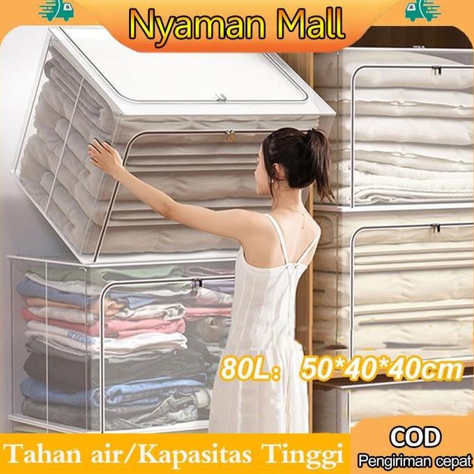 

Terlaris Storage Box Organizer Besar Kotak Penyimpanan Lipat Transparant Large