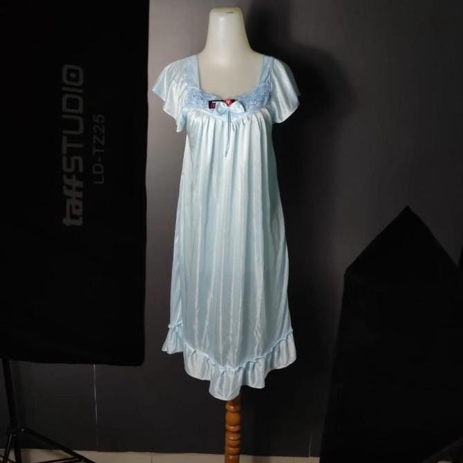 Daster Tipis Lingerie / Daster Lingerie Brukat Seksi Tranparant (Blue) Terlaris