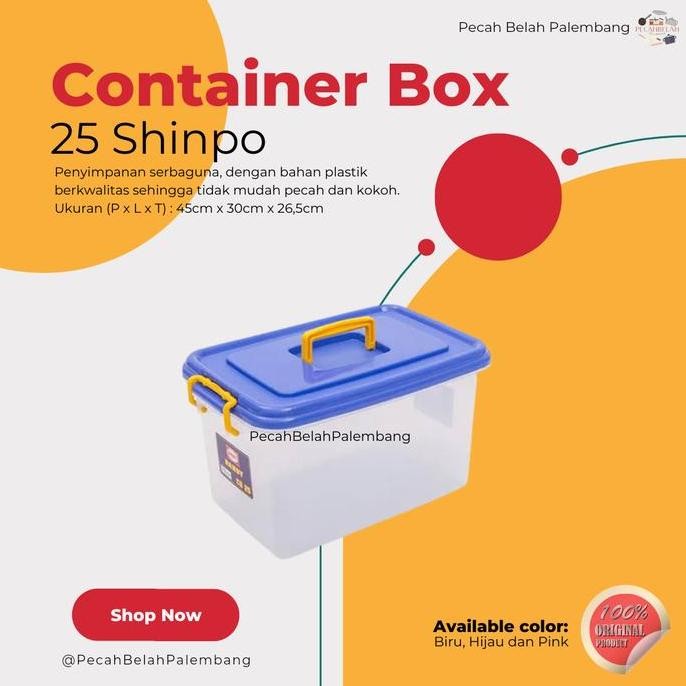 

Terlaris Container Box Cb 25Liter Shinpo / Box Tempat Penyimpanan Barang