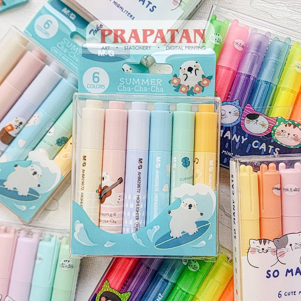 

M&G So Many Cats Cute Mini Highlighters 6C | Penanda Warna