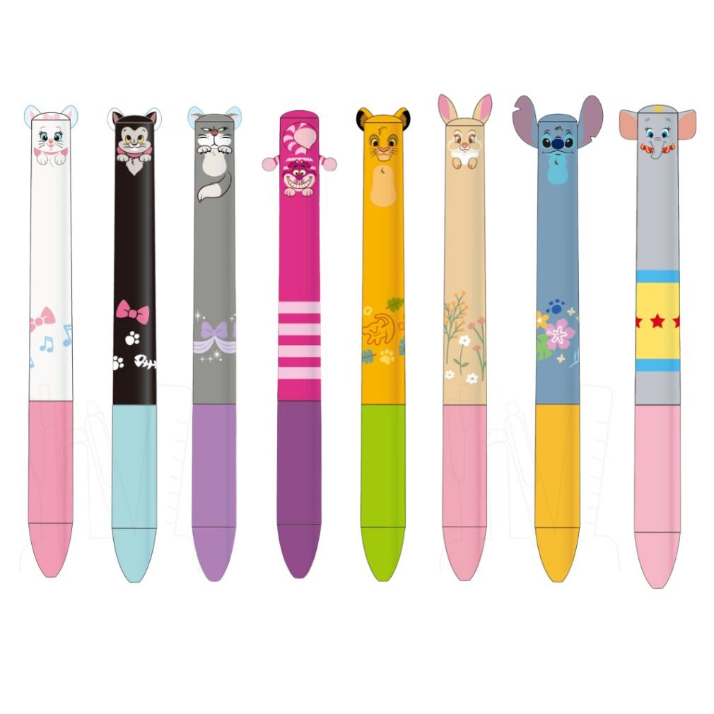 

Sakamoto Funbox MiMi Disney Animals Pet Cat Marie Cheshire Figaro Lucifer Miss Bunny Dumbo Stitch 2 Color Ballpoint Ink Pen 0.7mm Limited Edition