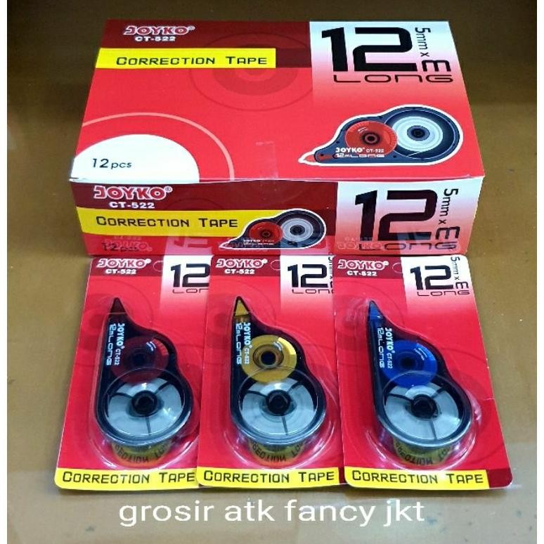 

Tipex Kertas Correction Tape Pita Koreksi Joyko CT-522 (12 meter x 5 mm)