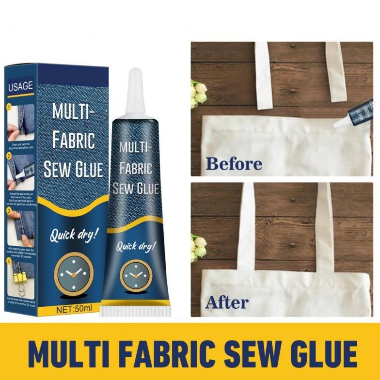 

[Grosir Bane] Jue-Fish Cairan Liquid Lem Perekat Kain Kulit Sew Glue 50ml - N256 AST